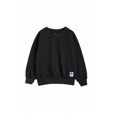 Mini Rodini hanorac de bumbac pentru copii culoarea negru, neted