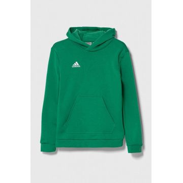 adidas Performance bluza copii ENT22 HOODY Y culoarea verde, cu glugă, cu imprimeu