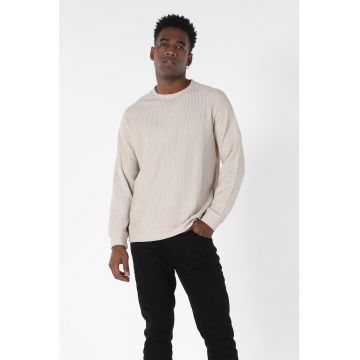 Bluza sport cu decolteu la baza gatului si aspect striat - 654844 Bluza sport cu decolteu la baza gatului si aspect striat - 654844