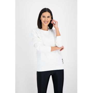 Bluza sport cu decolteu rotund si logo