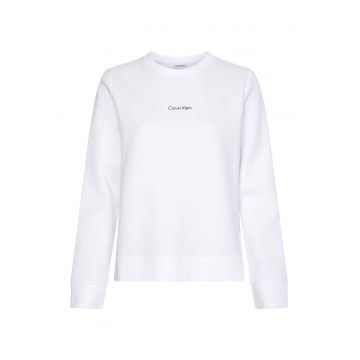 Bluza sport regular fit cu decolteu la baza gatului si imprimeu logo discret