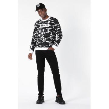 Bluza sport de bumbac cu model grafic Bluza sport de bumbac cu model grafic