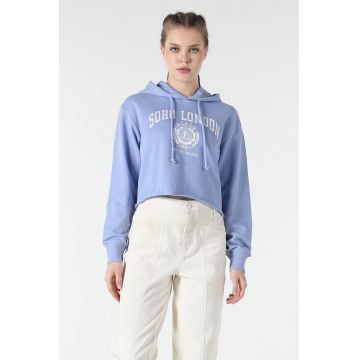 Hanorac crop din amestec de bumbac Hanorac crop din amestec de bumbac