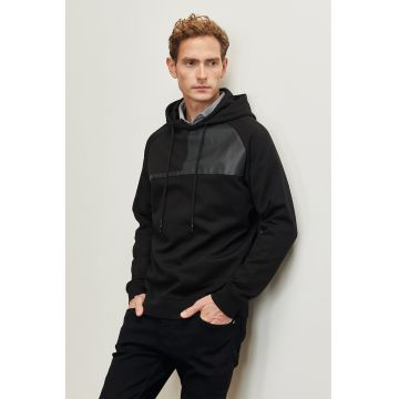 Hanorac din amestec de bumbac cu model uni Hanorac din amestec de bumbac cu model uni