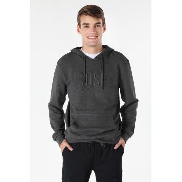 Hanorac texturat cu buzunar kangaroo Hanorac texturat cu buzunar kangaroo