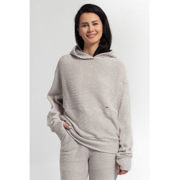 Hanorac de casa din bumbac texturat Hanorac de casa din bumbac texturat