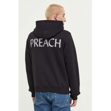 Preach bluză barbati, culoarea negru, neted Preach bluză barbati, culoarea negru, neted