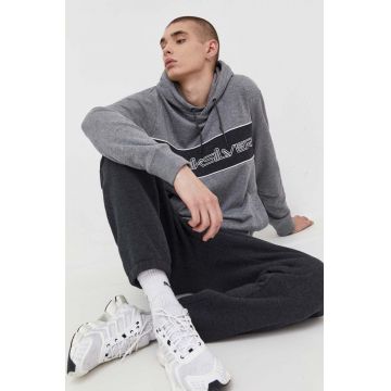 Quiksilver bluza barbati, culoarea gri, cu glugă, modelator Quiksilver bluza barbati, culoarea gri, cu glugă, modelator