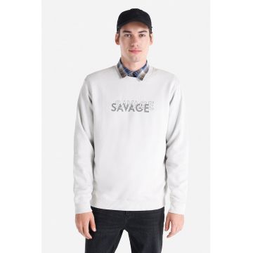 Bluza sport cu decolteu la baza gatului si imprimeu text Bluza sport cu decolteu la baza gatului si imprimeu text