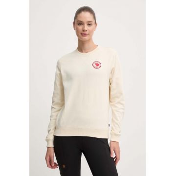 Fjallraven hanorac de bumbac 1960 Logo femei, culoarea bej, cu imprimeu Fjallraven hanorac de bumbac 1960 Logo femei, culoarea bej, cu imprimeu