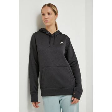 Burton bluza femei, culoarea gri, cu glugă, cu imprimeu Burton bluza femei, culoarea gri, cu glugă, cu imprimeu