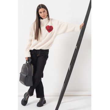 Bluza de trening - din material teddy - cu imprimeu logo