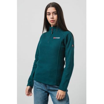 Bluza de trening din fleece cu fermoar scurt si maneci raglan