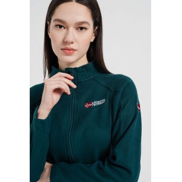 Bluza sport din fleece cu fermoar si maneci raglan Tug