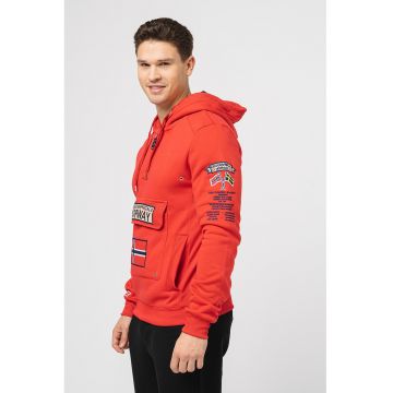 Hanorac cu fermoar scurt si logo brodat Gymclass