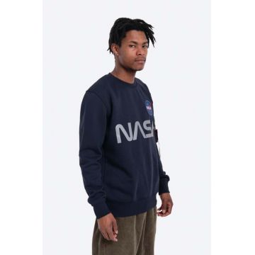 Alpha Industries bluză bărbați, culoarea bleumarin, cu imprimeu 178309.07-navy Alpha Industries bluză bărbați, culoarea bleumarin, cu imprimeu 178309.07-navy
