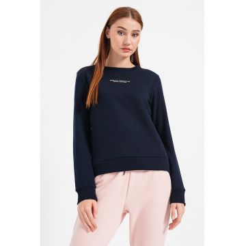 Bluza de trening cu decolteu la baza gatului si imprimeu logo