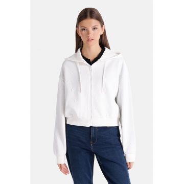 hanorac cu fermoar si detalii texturate hanorac cu fermoar si detalii texturate