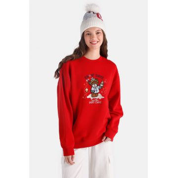 Bluza de trening cu decolteu la baza gatului si tematica de Craciun Bluza de trening cu decolteu la baza gatului si tematica de Craciun