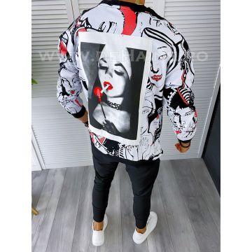 Hanorac barbati slim fit imprimeu K378 P20-4.3