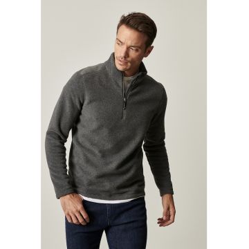 Bluza din fleece cu fenta cu fermoar