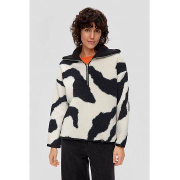 Bluza sport din fleece cu fenta cu fermoar