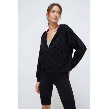 HUGO bluză femei, culoarea negru, cu glugă, uni 50510997