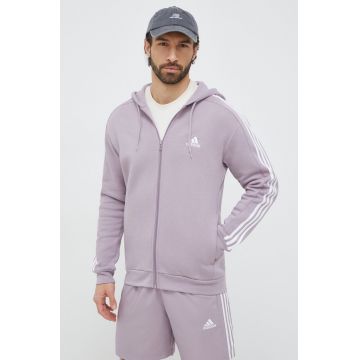 adidas bluză bărbați, culoarea violet, cu glugă, cu imprimeu  IS0009