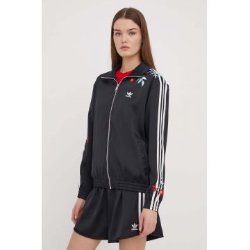 adidas Originals bluză femei, culoarea negru, cu imprimeu  IT5376