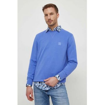 BOSS Orange hanorac de bumbac barbati, culoarea violet, melanj, 50509323