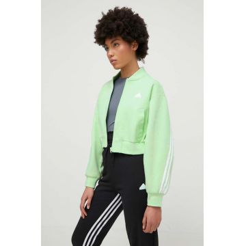adidas bluză femei, culoarea verde, cu imprimeu  IS3651