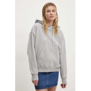 Answear Lab bluza femei, culoarea gri, cu glugă, melanj Answear Lab bluza femei, culoarea gri, cu glugă, melanj