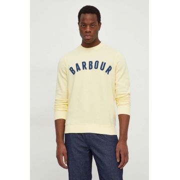Barbour bluza barbati, culoarea galben, melanj Barbour bluza barbati, culoarea galben, melanj