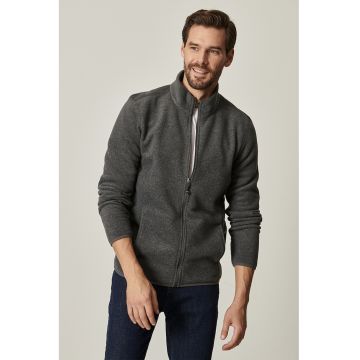 Bluza de trening din material fleece cu fermoar