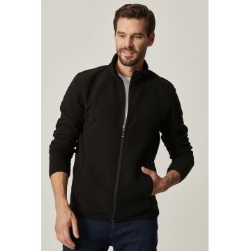 Bluza de trening din material fleece cu fermoar