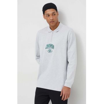 adidas Originals hanorac de bumbac bărbați, culoarea gri, cu imprimeu  IS0241