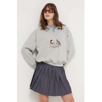 Kaotiko bluza femei, culoarea gri, cu imprimeu