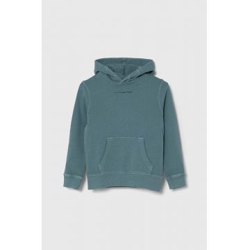 Pepe Jeans hanorac de bumbac pentru copii NEW DAVIDE HOODIE cu glugă, cu imprimeu