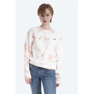 A.P.C. hanorac de bumbac Sweat Roma femei, culoarea bej, cu model COEJO.F27636-ROSE A.P.C. hanorac de bumbac Sweat Roma femei, culoarea bej, cu model COEJO.F27636-ROSE