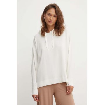 BOSS bluza femei, culoarea bej, cu glugă, neted, 50520139 BOSS bluza femei, culoarea bej, cu glugă, neted, 50520139