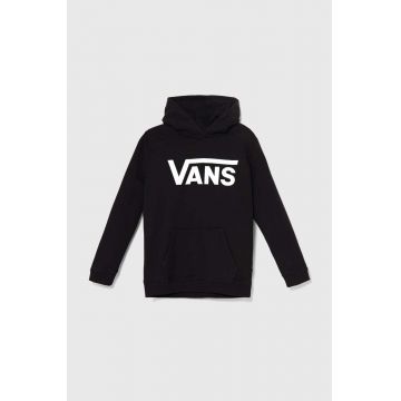 Vans hanorac de bumbac pentru copii Vans Classic II PO BY culoarea negru, cu glugă, cu imprimeu, VN000JBMBLK1