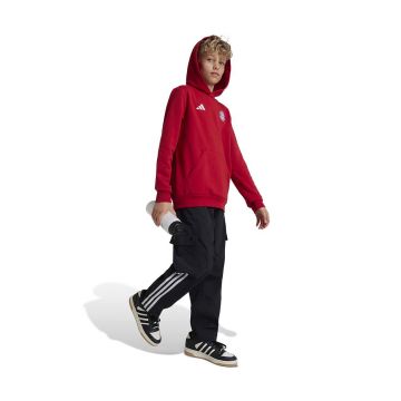 adidas Performance bluza copii FCBIDS HD culoarea rosu, cu glugă, neted, IT4134