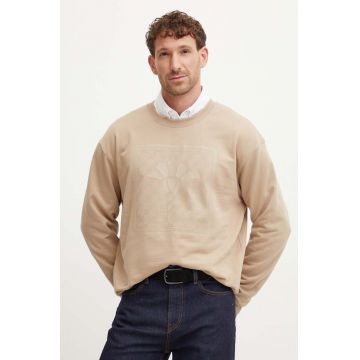 Joop! hanorac de bumbac barbati, culoarea bej, cu imprimeu, 30042874 Joop! hanorac de bumbac barbati, culoarea bej, cu imprimeu, 30042874