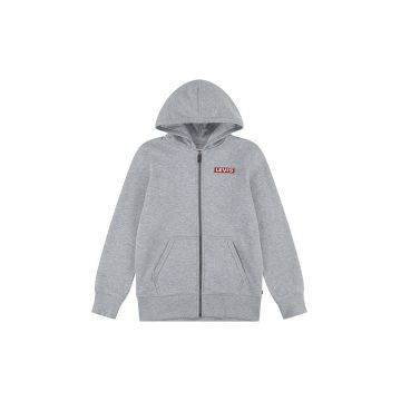 Levi's bluza copii culoarea gri, cu glugă, neted