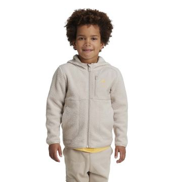 adidas bluza copii LK DY LK TT culoarea bej, cu glugă, cu imprimeu, IV9640