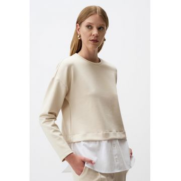 Bluza de trening din amestec de modal cu maneci cazute