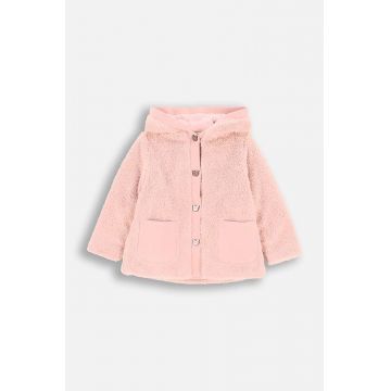 Coccodrillo bluza bebe culoarea roz, cu glugă, neted, CUTE GIRL NEWBORN