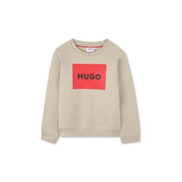 HUGO bluza copii culoarea bej, cu imprimeu, G00163 HUGO bluza copii culoarea bej, cu imprimeu, G00163