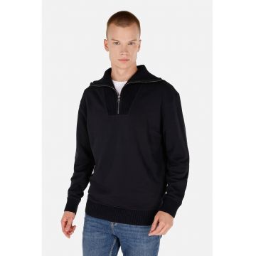 Bluza de trening de bumbac cu fenta cu fermoar Bluza de trening de bumbac cu fenta cu fermoar