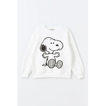 Bluza de trening din amestec de bumbac cu imprimeu Snoopy - Alb/Negru